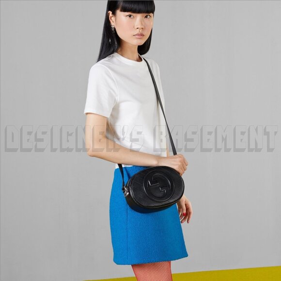 GUCCI black BLONDIE MINI Matelasse lamb Leather Oval Interlocking GG charm Bag - Picture 6 of 10